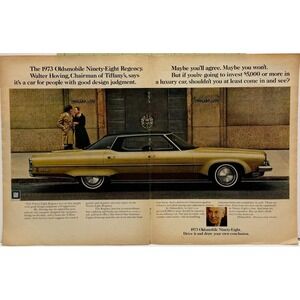 1973 Oldsmobile Ninety Eight Regency Tiffany Walter Hoving Luxury Print Ad 1972